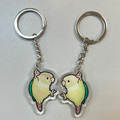 Pineapple/Cinnamon Turquoise Green Cheek Conure Keychain