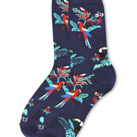 Tropical Parrots Bamboo Blend Crew Socks