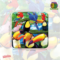 3D LiveLife Cork Coasters - Toucan Paradise