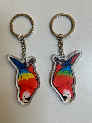 Greenwing/Scarlet Macaw Keychain