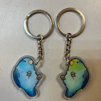 Blue Parrotlet Keychains