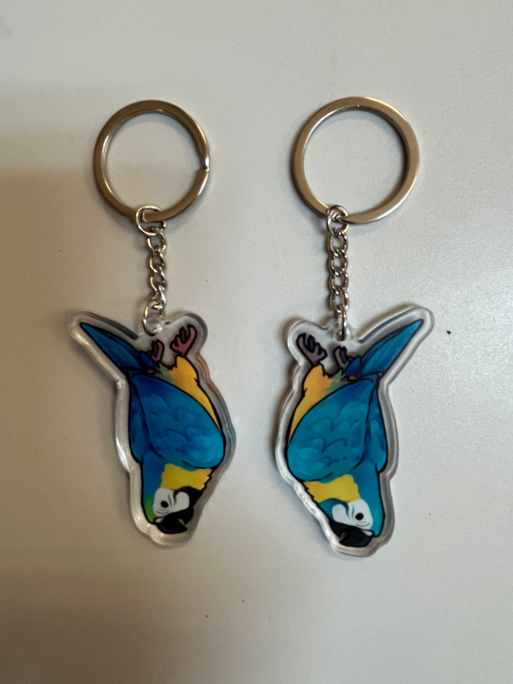Blue & Gold Macaw/Blue Throat Macaw Keychains