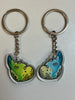 Green & Pastel Budgie Keychain