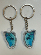 Blue Lineolated Parakeet Keychain