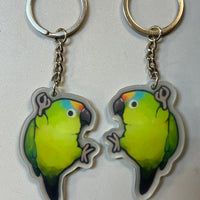 Peach Front Conure Keychain
