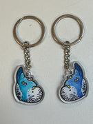 Blue Budgie Keychain