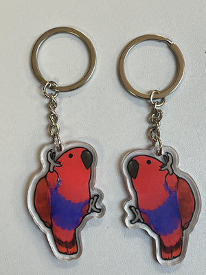Eclectus (female) Keychain