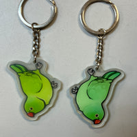 Green Indian Ringneck Keychain