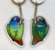 Blue-Headed/White Capped Pionus Keychain