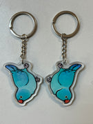 Blue Indian Ringneck Keychain